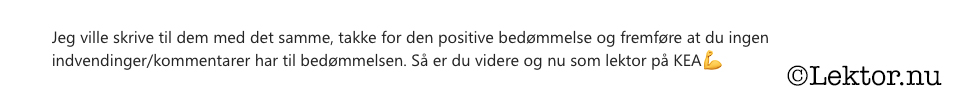 Tak for den positive lektorbedømmelse