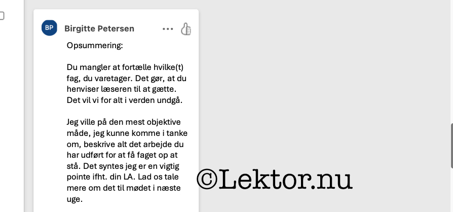 Sprog - Vær objektiv i dine beskrivelser i din lektoranmodning